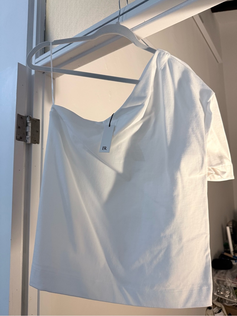 Banana Republic White One-Shoulder Top